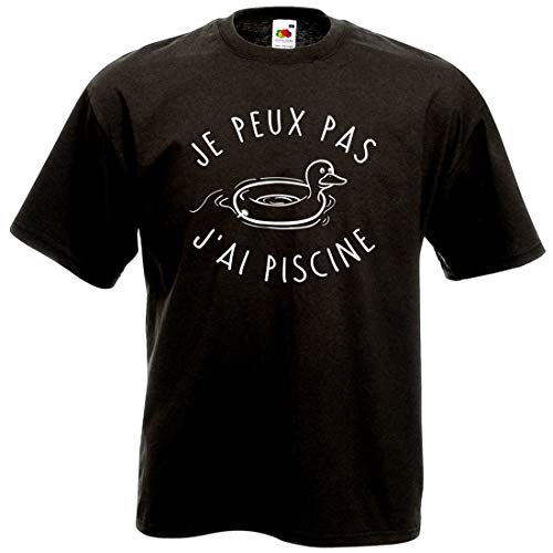 T-Shirt Je Peux Pas J'Ai Piscine Canard - Humour Natation Excuse bidon (M)