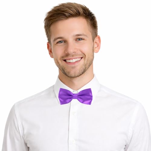 Image of Mens Classic Solid colour Bowtie 6pcs /12pcs Combo Pre-tied Satin polyester Formal tuxedo Bow tie Set For Boy Women and Men & Adjustable Length