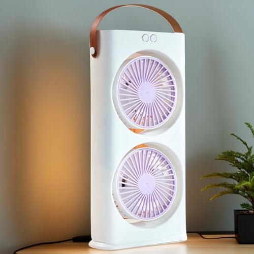 Ventilateur de bureau et table pliable double tête 1200mAh 3 vitesses - 4