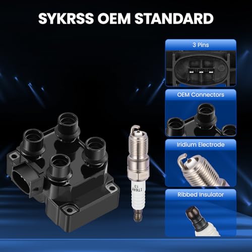 Image of 2 Ignition Coils Pack+8 Spark Plug Kit - Fix Misfires for Ford F-150 /F-250 /E-150 /Expedition /Mustang /Explorer & Lincoln Town Car (4.6L /5.0L V8) - Repl. DG530 /DG449 /SP432