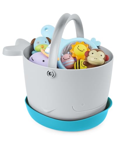 Image of Skip Hop Bath Toy Storage, Moby Stowaway Bucket, Grey
