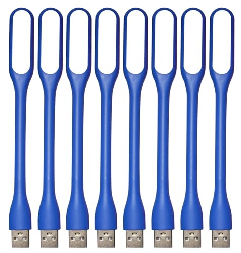 EBYPHAN 8pcs Mini USB Light for Keyboard, Flexible USB Laptop Light, Adjustable USB Lamp for Notebook Computer (Gooseneck Structure, LED Lighting Source) (Blue)