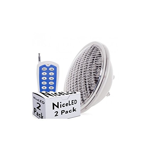 Greenice | Pack 2 Focos Piscina Led 25W Par 56 Multicolor Mando A Distancia 30.000H [Kd-Par56-25W-Rgb-Pk2-Ap]