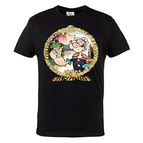 Rule Out Herren Cannabis T-Shirt. Popey. Casual. Schwarz (Größe XXLarge)