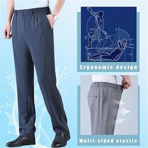 Caloset Cargo Stretch Pants, Icestrider - Men's Super Stretch Loose Fit Pants, 2025 New Elastic Waist Denim Trousers3