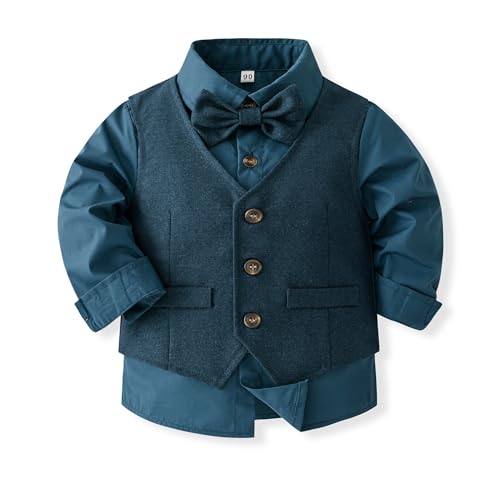 Image of Baby Boys' 4-Piece Set with Dress Shirt, Vest, Pants, and Tie