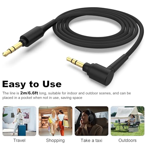 Cable de audio 3.5mm compatible con Sony WH-1000XM4, 5ft miniatura 6