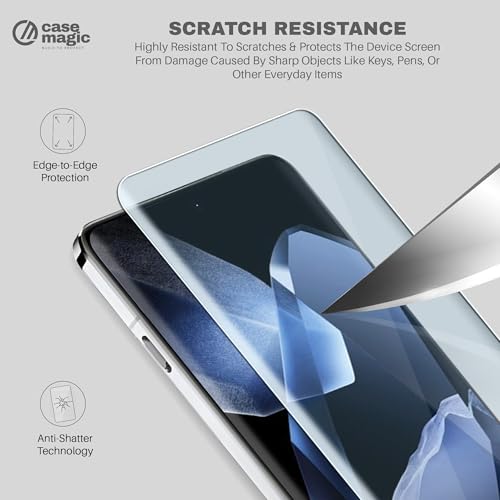 Image of Case-Magic Advanced HD+ UV Curved Tempered Glass for OnePlus 13 5G (6.82 Inch) Screen Protector, Edge to Edge, Ultra Clear, Scratch Resistant, Responsive Touch, Shatterproof, Bubble Free Installation Kit