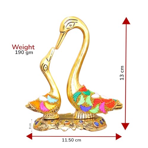 Image of KridayKraft Love Birds Swanset Pair of Kissing Duck Metal Statue,Love for Romantic Gift to Boyfriend,Girlfriend,Decor Your Home,Office,Showcase,Animal Showpiece Figurines. (Stone 1)
