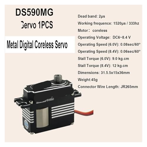 Servo queue 0,03 seconde DS590MG servo numérique programmable tout métal
