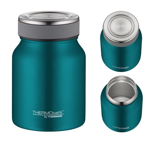 Foto von THERMOcafé by THERMOS TC FOOD JAR teal mat 0,50l, 9h heiß 14h kalt, Thermobehälter für Essen, doppelwandiger Lunchpot aus Edelstahl, auslaufsicher, spülmaschinenfest, für Büro und unterwegs