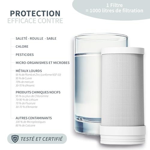 Puramane : Filtro Acqua Rubinetto Cucina, Purificatore Acqua, Filtri Carbone Attivo, Tecnologia Uv, Multi-Stadio, Schermo Led, Filtrazione Istantanea Anti Calcare (Sistema + 1 Cartuccia Filtrante) - 7