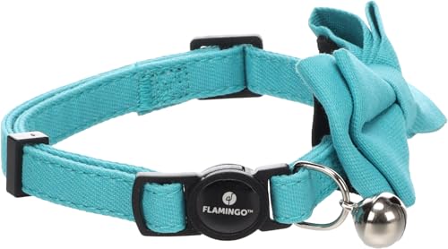 Flamingo Gato Collar con Lazo Lomi Azul Claro 20-35cm 10mm
