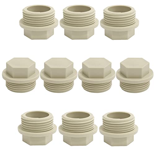 AERZETIX - C66840 - Juego de 10 Tapones roscado macho 1 para tubo de agua en PPR/polipropileno/ - fontanería calefacción instalación sanitaria sistema alimentación racor circuito frío caliente