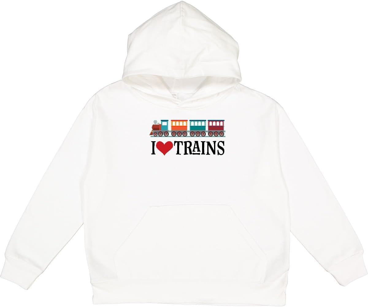 inktastic I Love Trains Youth Hoodie Sweatshirt