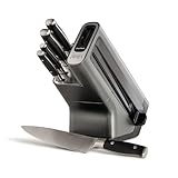 Ninja Foodi StaySharp Knife Block with Integrated Sharpener, 5-Piece Set, Includes Kitchen and Herb Scissors, Black/Stainless Steel, K32005UK
