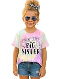 SANIXJOO Promoted to Big Sister Shirts for Toddler Baby Girls Tie-Dye Announcement T-Shirt Summer Big Sis Tees Tops(Purple Tie-dye,18-24Months)