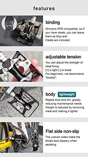 GORIX Bike Pedals Built-in Stand Pedal One Side Flat Binding Pedal Cleat Set MTB Road Mountain Bicycle(GX-PMXK106)
