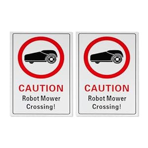 SG Store 2PCS Robot Lawnmower Warning Signs 300x200mm Aluminium Composite Weatherproof Digital Print Ideal for Outdoor Indoor Use（English）