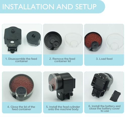 Futterautomat für Aquarium, 60ml Automatischer Fischfutterautomat mit Timer, Einstellbar Fische Fischfutterspender für Pellets & Streifen, für Aquarien Glasdicke von weniger als 3,5 cm