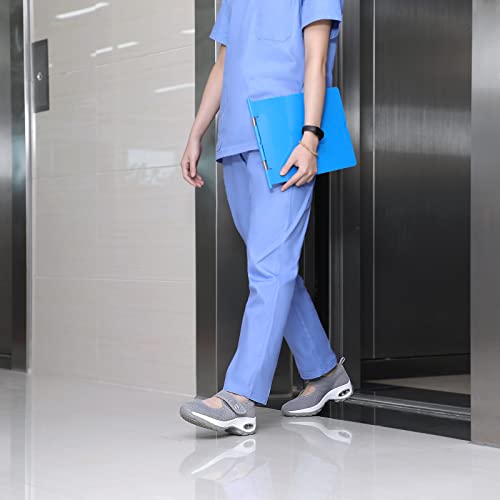 Stq Nurse Shoes For Women Non Slip Work Shoes Breathable Walking Shoes Arch Support Mary Jane Shoes, Medium Grey, 7 Us #TOP7