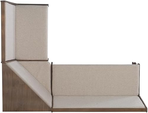 Miniatura 10 de Linon Natasha - Juego de comedor de esquina de madera de transición con asientos tapizados, requiere montaje alguno, asientos hasta 5 personas, en