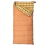 Kamp-Rite 35 x 78 Inch Outdoor Indoor Camping Flannel Cotton Canvas Rectangular Sleeping Bag 0 Degree, Khaki