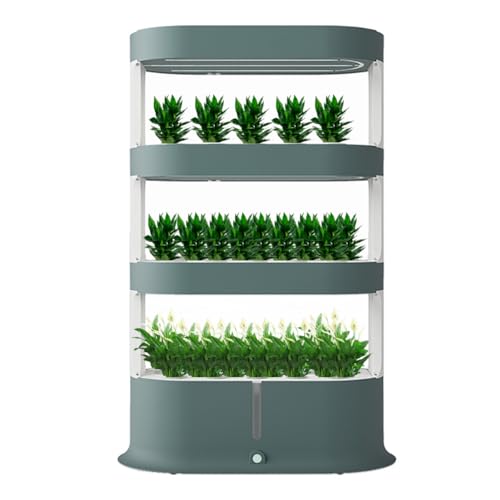 Sistema di coltivazione idroponica – Kit da giardino per erbe aromatiche da interno con telecomando e luce a LED, vasi Aquaponics a 4 strati per una crescita efficiente delle piante