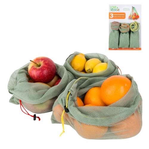 slowroom Sacchetto per frutta e verdura, Poliestere, Verde, 35 x 28 cm