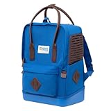 Kurgo Nomad Carrier Rucksack - Flugzeugtaugliche Hundetasche - Leichter Rucksack für Haustiere mit wasserdichtem Boden für Wanderungen, mit Tablet-Hülle - Für kleine Hunde bis zu 6,8 kg - Blau