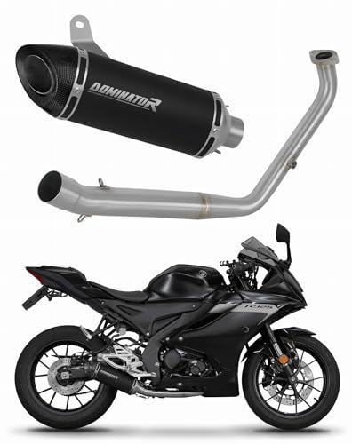 Échappement YZF R125 Euro 5 avec silencieux DOMINATOR HP8 NOIR et collecteur