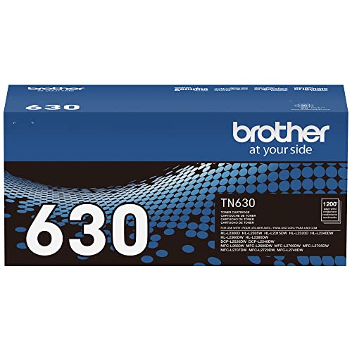 Brother Genuine Standard Yield Toner Cartridge, Tn630, Replacement Black Toner, Page Yield Up To 1,200 Pages, Amazon Dash Replenishment Cartridge #TOP7