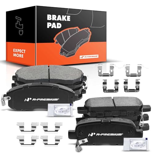 A-Premium Front and Rear Ceramic Disc Brake Pads Set Compatible ...