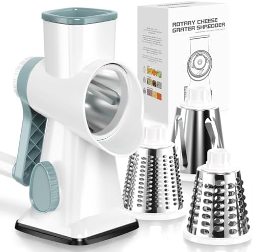 Badelite Cheese Grater Hand Crank Rotating Cheese Shredder Stainl...