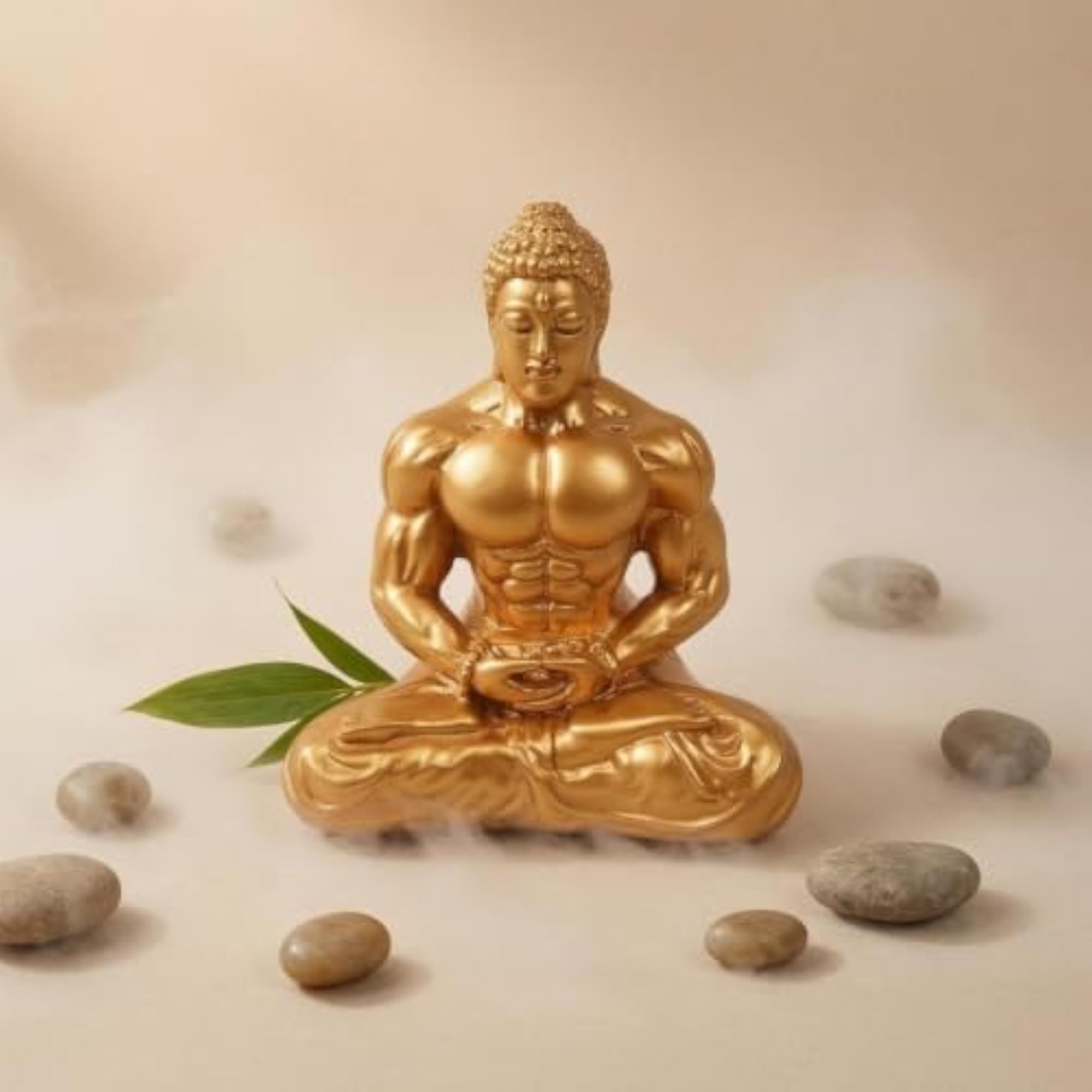 Zen Buddha Statue, Glossy Finish, Meditation Decor