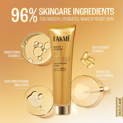 Image of Lakme Makeup+Skincare VitC Superglow Skin Perfecting Primer 30g (Pack of 3)