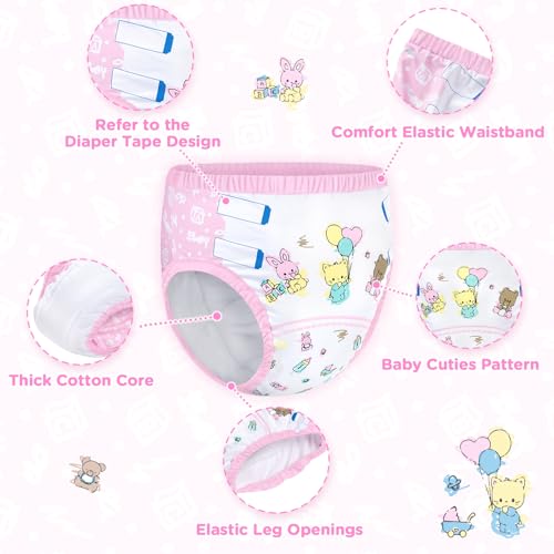Image of LittleForBig Soft Silky Underwear Comfortable Washable Reusable Waterproof Adult Training Pants - Baby Cuties S