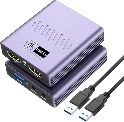 Image of ETZIN 4K 30Hz Audio Video Capture Card, 1080p 60fps USB 3.0 HDMI Video Capture Device, Full HD 1080P for Game Recording, Live Streaming Broadcasting Most Gaming Consoles /DSLR /OBS EPL-HC-V9