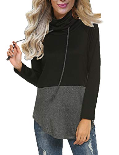 Womens 2018 Casual Sport Sweatshirts Blouse Crew Neck Tshirt Long Sleeves Tunics Tops Black S
