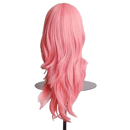 BERON 28 Inches Classical Heat Resistant Female Cosplay Wig with Wig Cap Pink