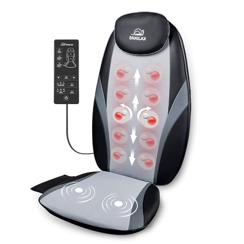 Snailax - Snailax Shiatsu Massage Seat Cushion, Back Massager with Heat, Massage Chair Pad Seat Massage for Full Back, Kneading Back Massager, Home Office Seat use, Gifts for Dad/Mom - -18%