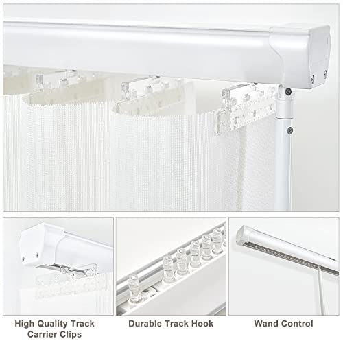 Milin Cordless Wand Control Adjust Light Fabric Sheer Vertical Shades, Vertical Blinds For Sliding Glass Door Large Window, Light Filtering Vertical Blind With Sheer, Gray, Custom Size #TOP3