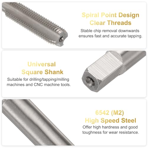 QUARKZMAN Spitze Gewindebohrer 7/16-20 UNF, HSS6542(M2) Gewindeschneider, Britische Gewindestange