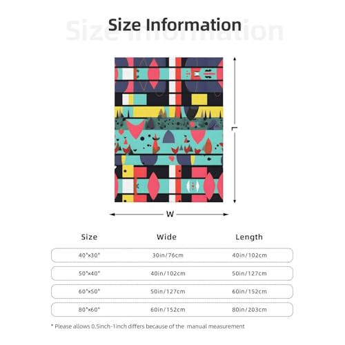 WBQLSL Dekorative Kinderdecke mit geometrischen Mustern, 127 x 101,6 cm, Sofa, Bett, Wohnzimmer, Camping, Reisedecke, Flanell, Geschenkdecke – Bild 6