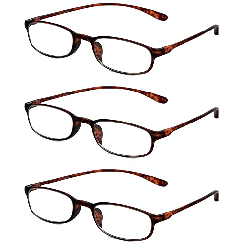 Calabria 718 Flexie Oval Reading Glasses Men/Women Bendable Single Power Readers Flexible Lightweight Durable TR-90 Frame