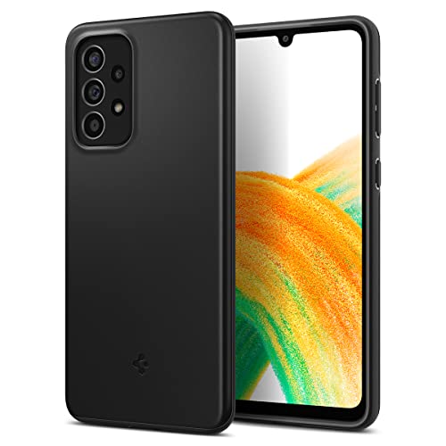 Image of Spigen Thin Fit Back Cover Case Compatible with Samsung Galaxy A33 5G (TPU + Poly Carbonate | Black)