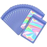 100-pack mylar bags with window holographic smell proof packaging bag for small bussiness resealable
