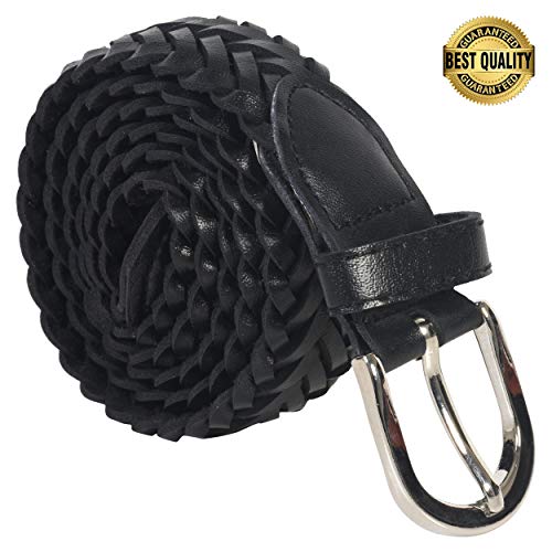 LB LEATHERBOSS Braided Casual Genuine Leather Belt - Black4