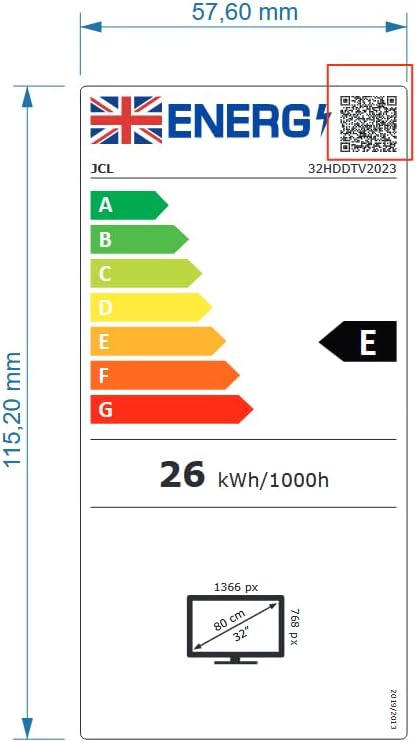 JCL 32HDDTV2023 TV Energy Label