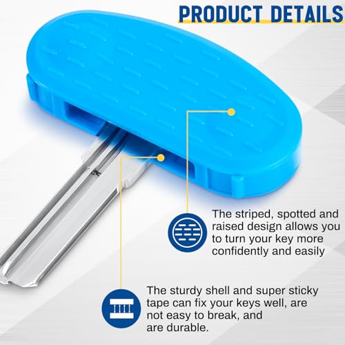 Leriton XEI-LERITON-444 6 Pack Easier To Grip Key Turner Aid Bright Aid Key Turners For Arthritis Red, Blue And Yellow Key Turner thumb #1
